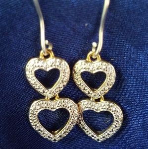 New - Silver and Gold Dangle Earrings - 1.5 in